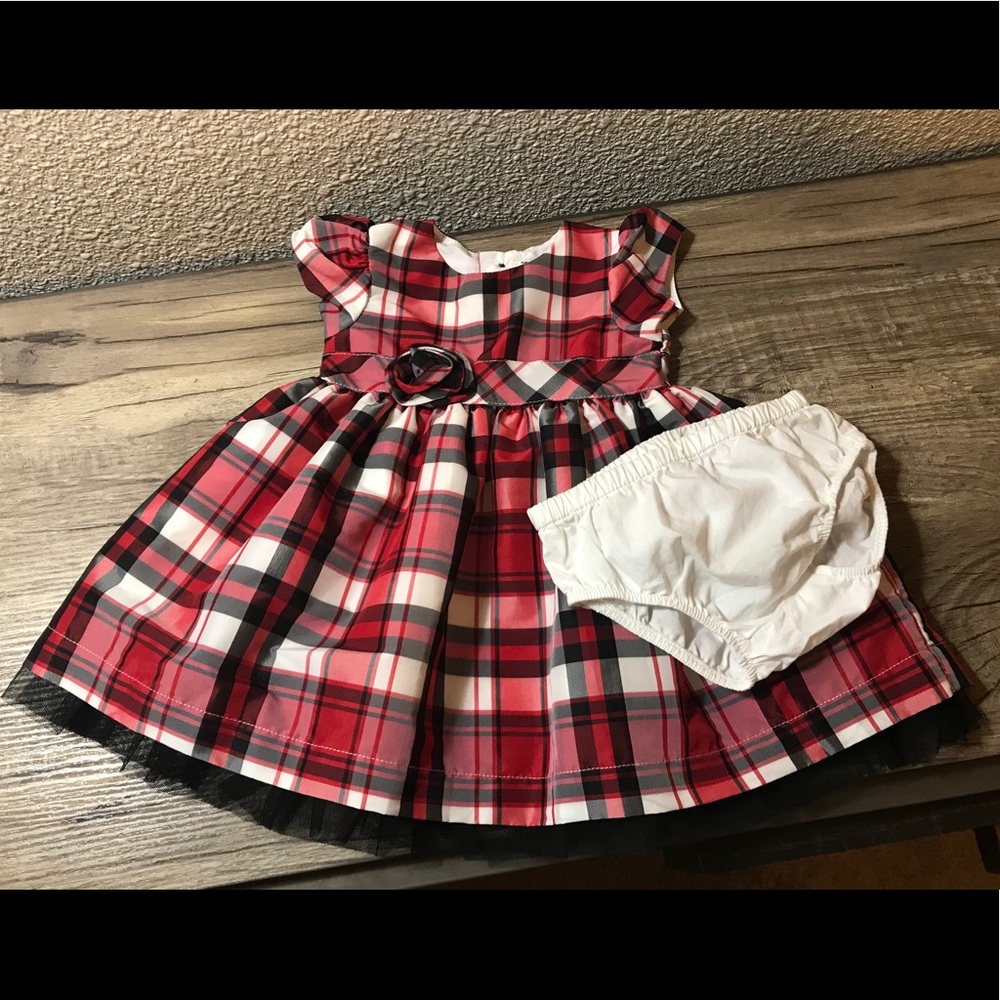 Carter’s Black, Red, and White Plaid Holiday Dress
